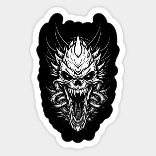 Black and White Skull Monster Sticker